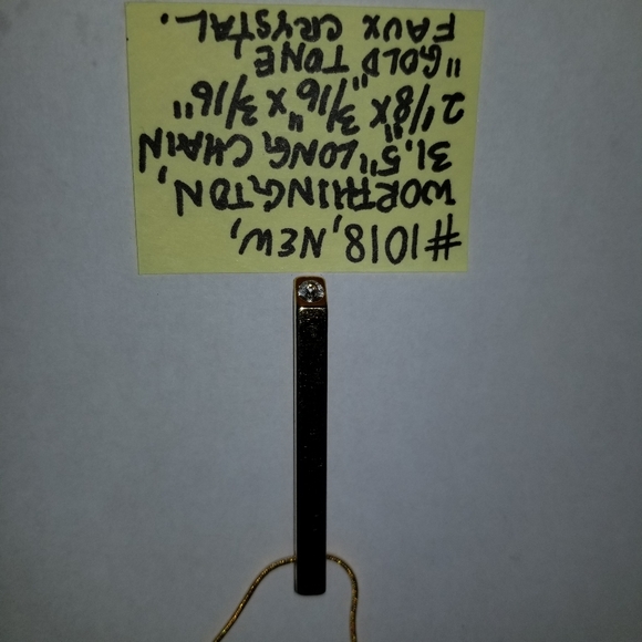 ✅1018 NWOT RARE Worthington Logo Gold 31" Necklace - Picture 9 of 16